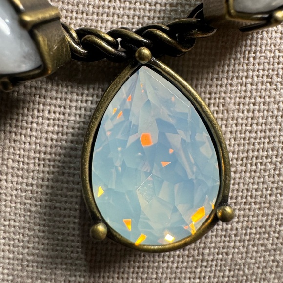 Silpada KR Moonstone, White Jade, and Swarovski Crystal Bronze Necklace - Picture 2 of 6